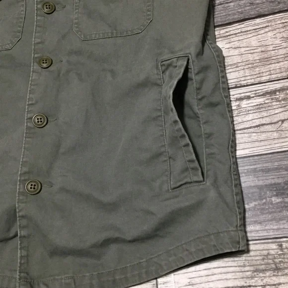 Abercrombie Fitch Shirt Jacket Men’s XS Green Canvas Military Pockets - Picture 9 of 10